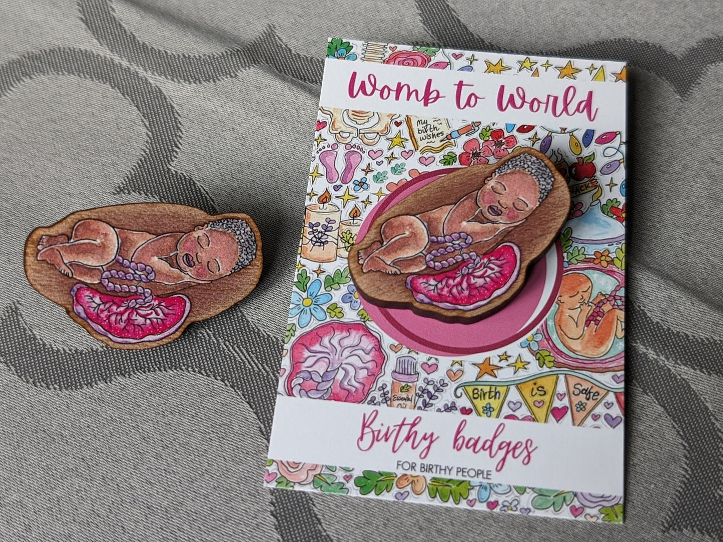 Baby in the womb badges from Womb to World Art