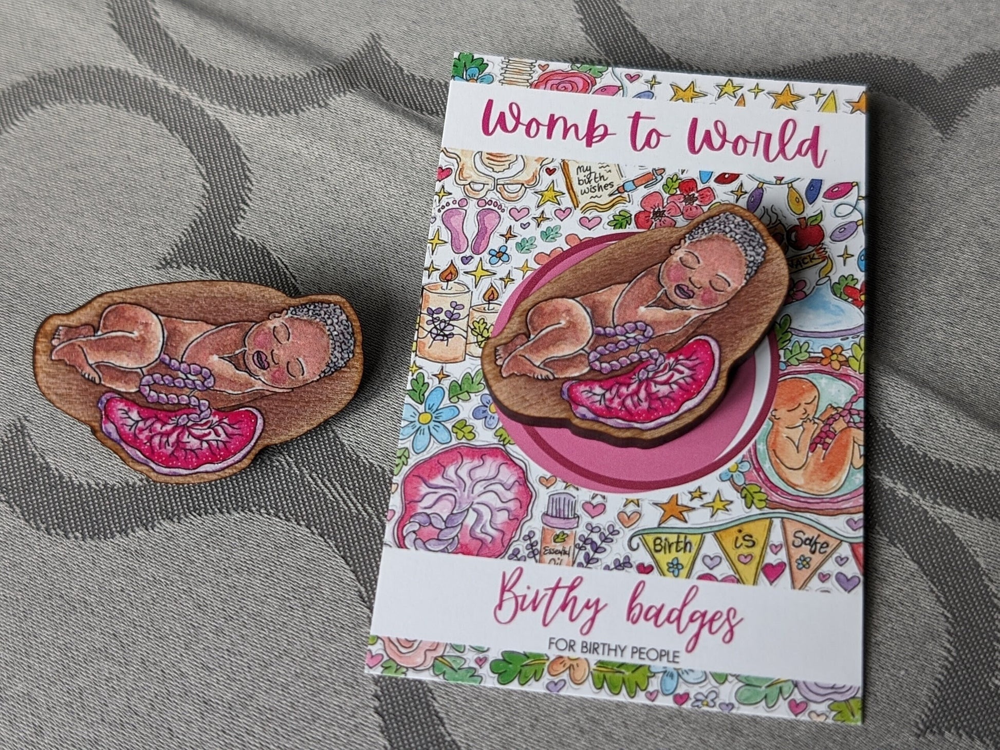 Baby in the womb badges from Womb to World Art