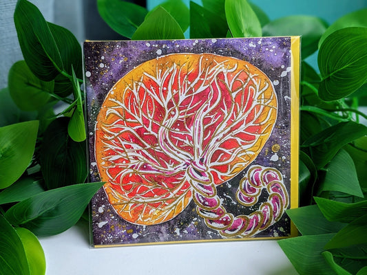 Watercolour Placenta Art Midwife Card