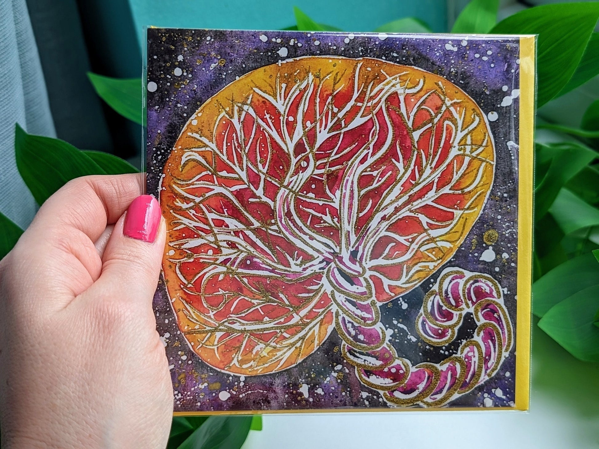 Watercolour Placenta Art Midwife Card