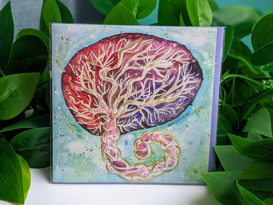 Painted Placenta Art Midwife Card