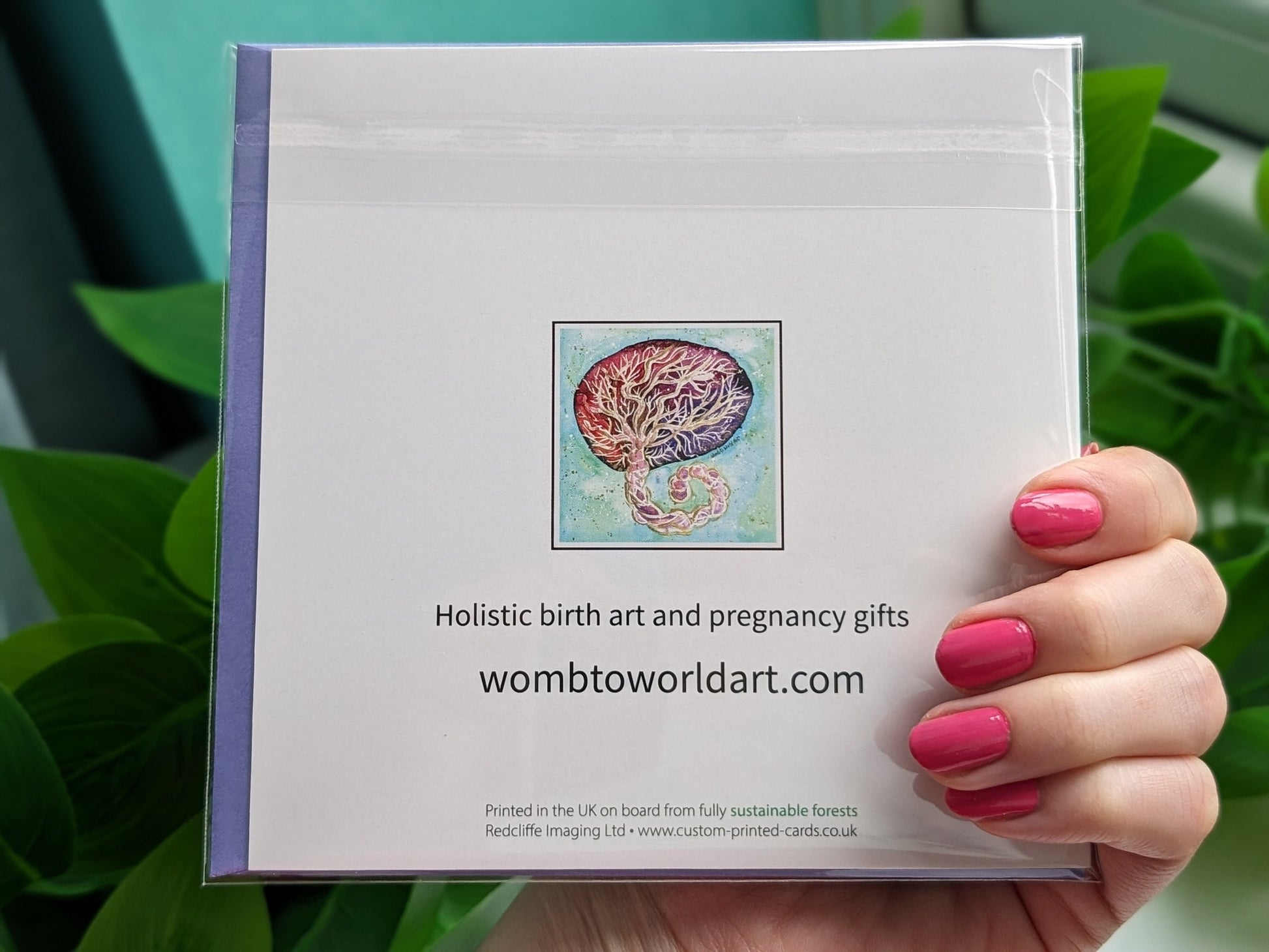 Painted Placenta Art Midwife Card