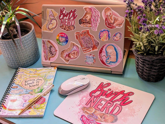Birth Nerd Vinyl Sticker 8cm | Not US | Birthworker | Student Midwife Laptop Sticker