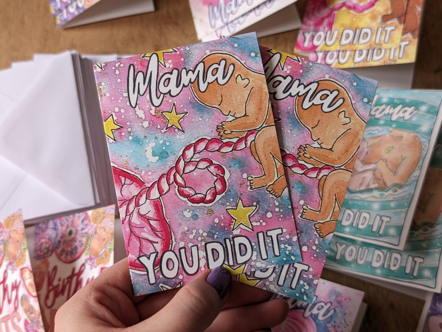 20 Pack of A7 Doula Client Cards | New Baby Card | Midwife Client Cards | New Mother Card | Hypnobirthing Goodie Bags
