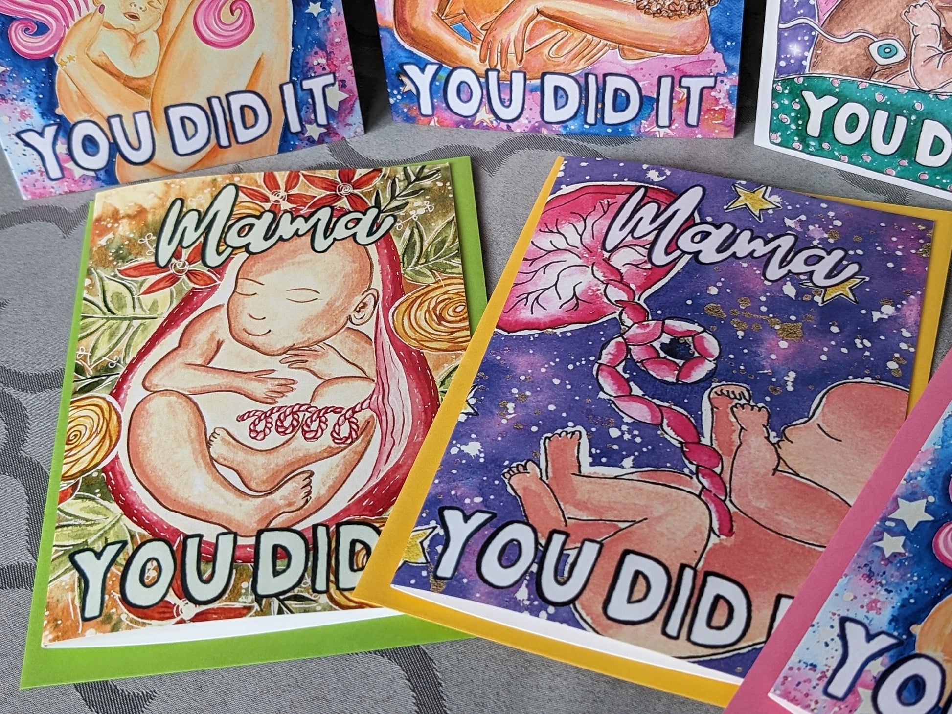 7 Pack of Doula Client A6 Congratulations Cards | New Baby Card | Midwife Client Cards | New Mother Card