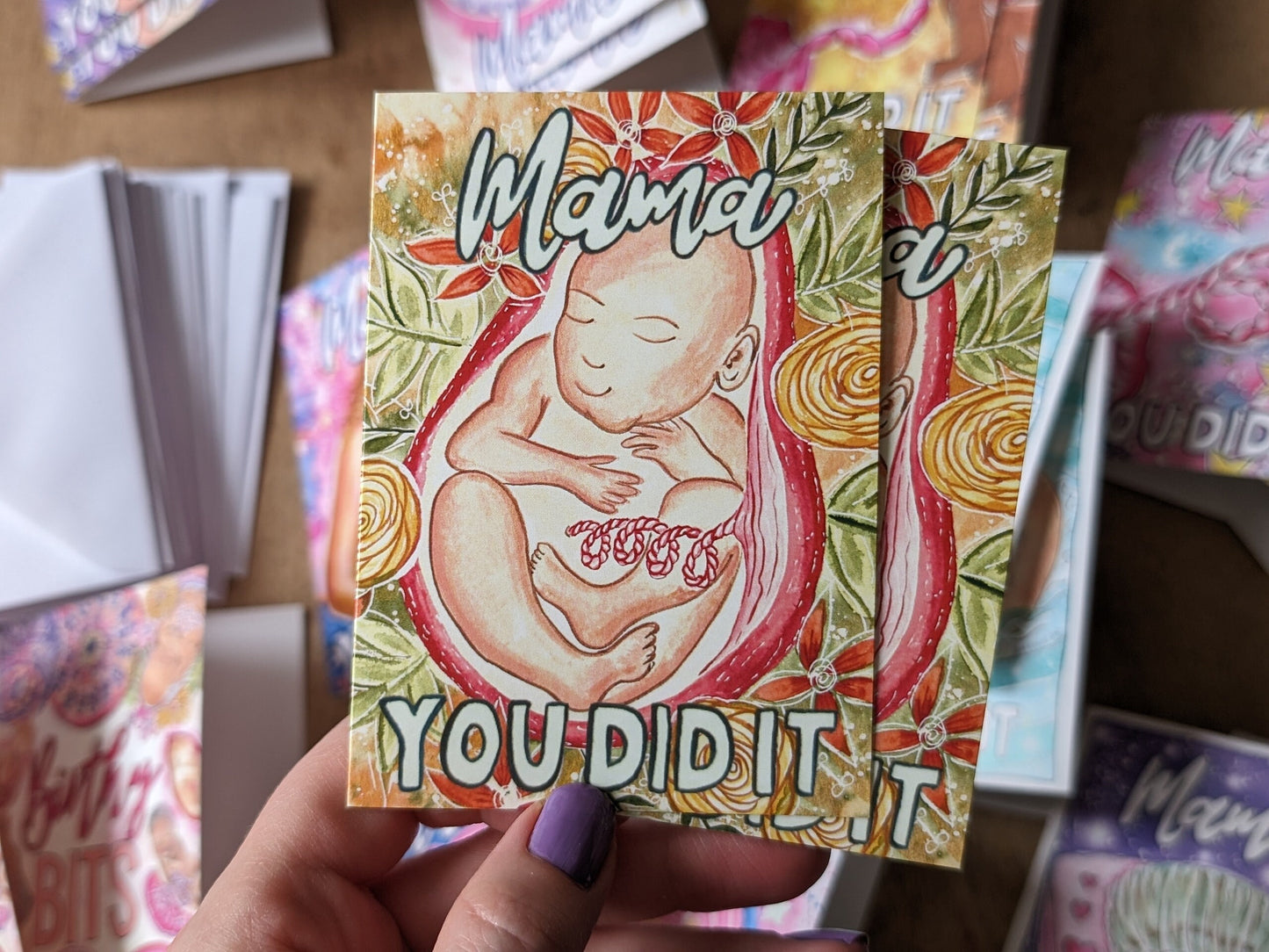 20 Pack of A7 Doula Client Cards | New Baby Card | Midwife Client Cards | New Mother Card | Hypnobirthing Goodie Bags