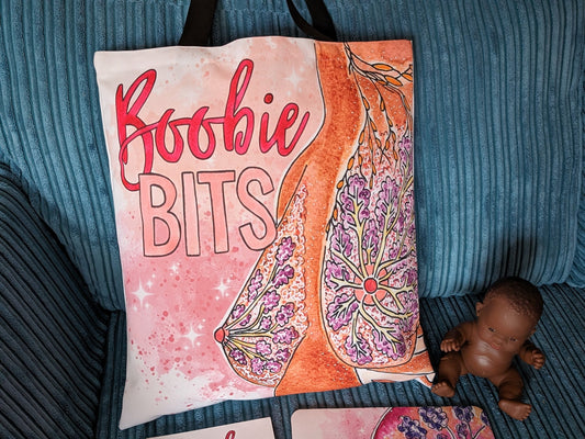 Breast Anatomy Tote Bag: Lactation Consultant Gift