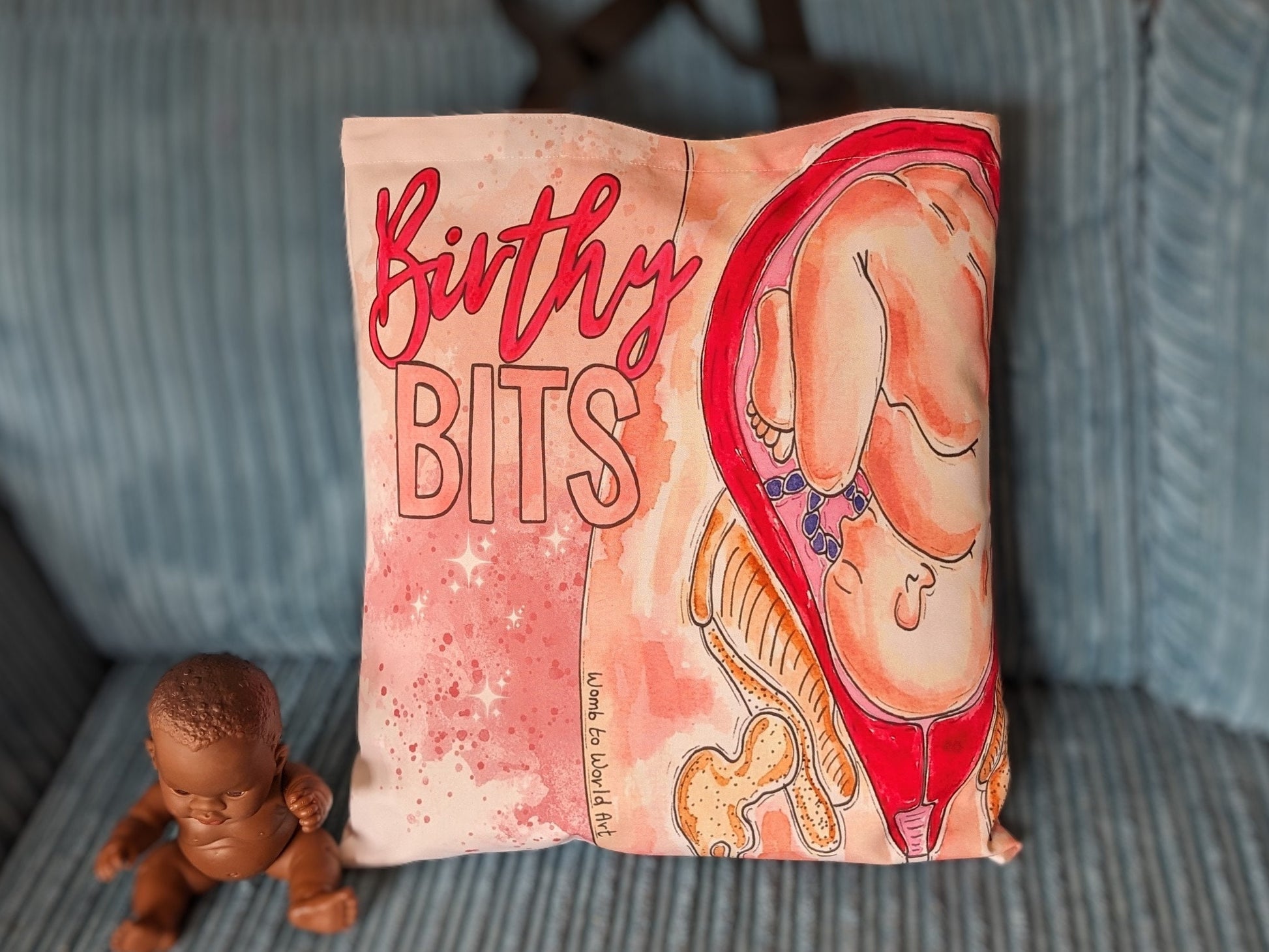 Birthy Bits Midwife Bag | Pregnancy Maternity Tote Bag | Birth Bag | Hospital Bag | Midwife Gift | Baby in the Womb