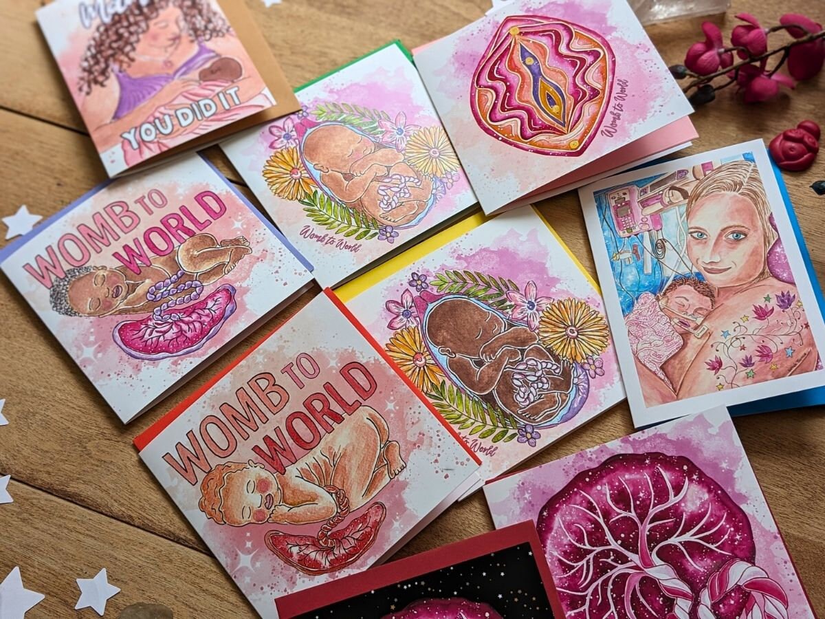 New Baby Card | Womb to World | Doula Cards | New Mother Card | Mama You Did It | Home Birth Mama
