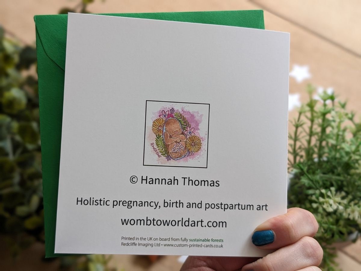 Baby in the Womb Art Pregnancy Card