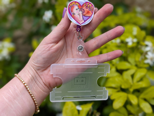 Breastfeeding Art Badge Reel: Lactation ID Card Holder