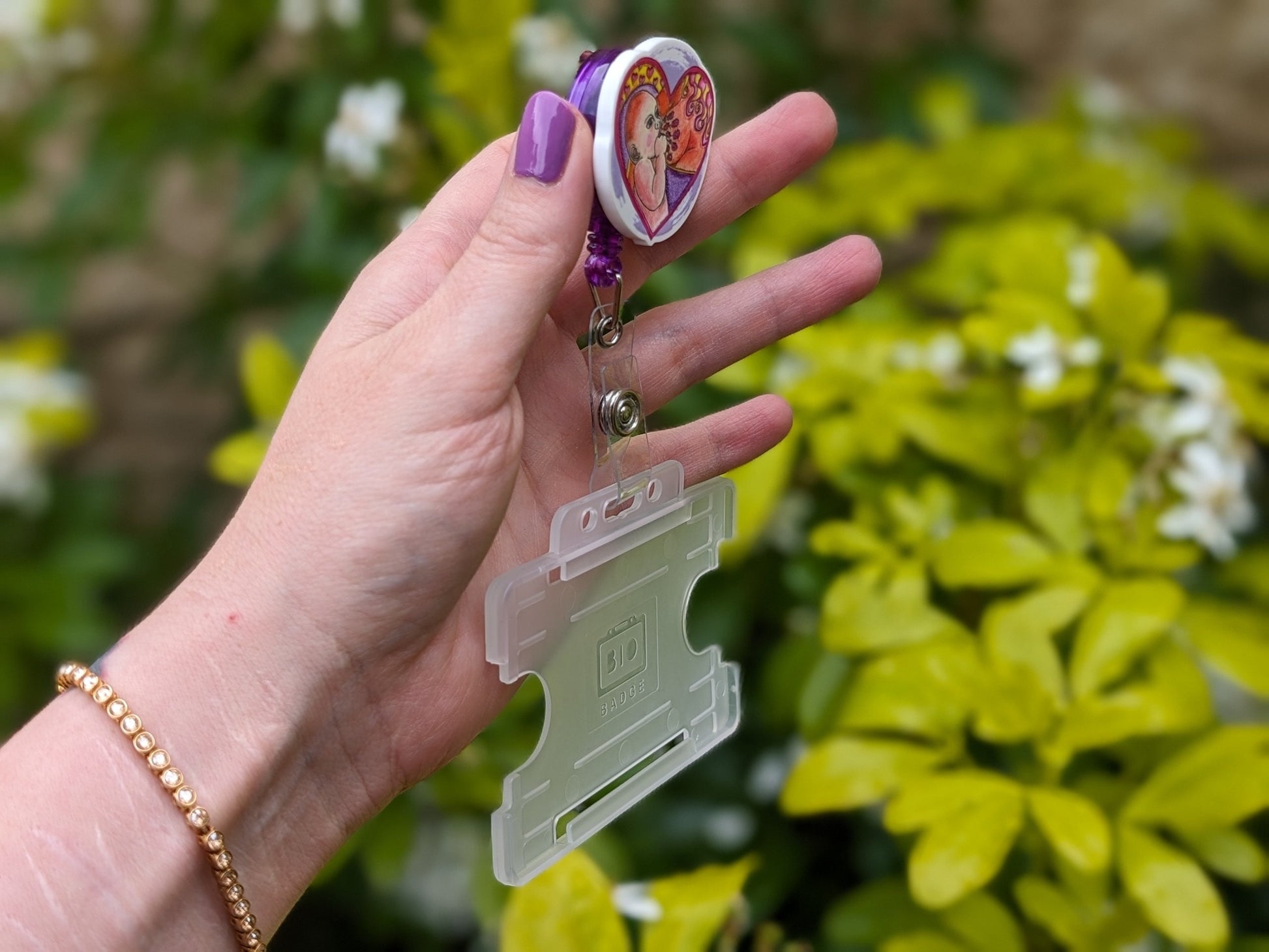 Breastfeeding Art Badge Reel: Lactation ID Card Holder