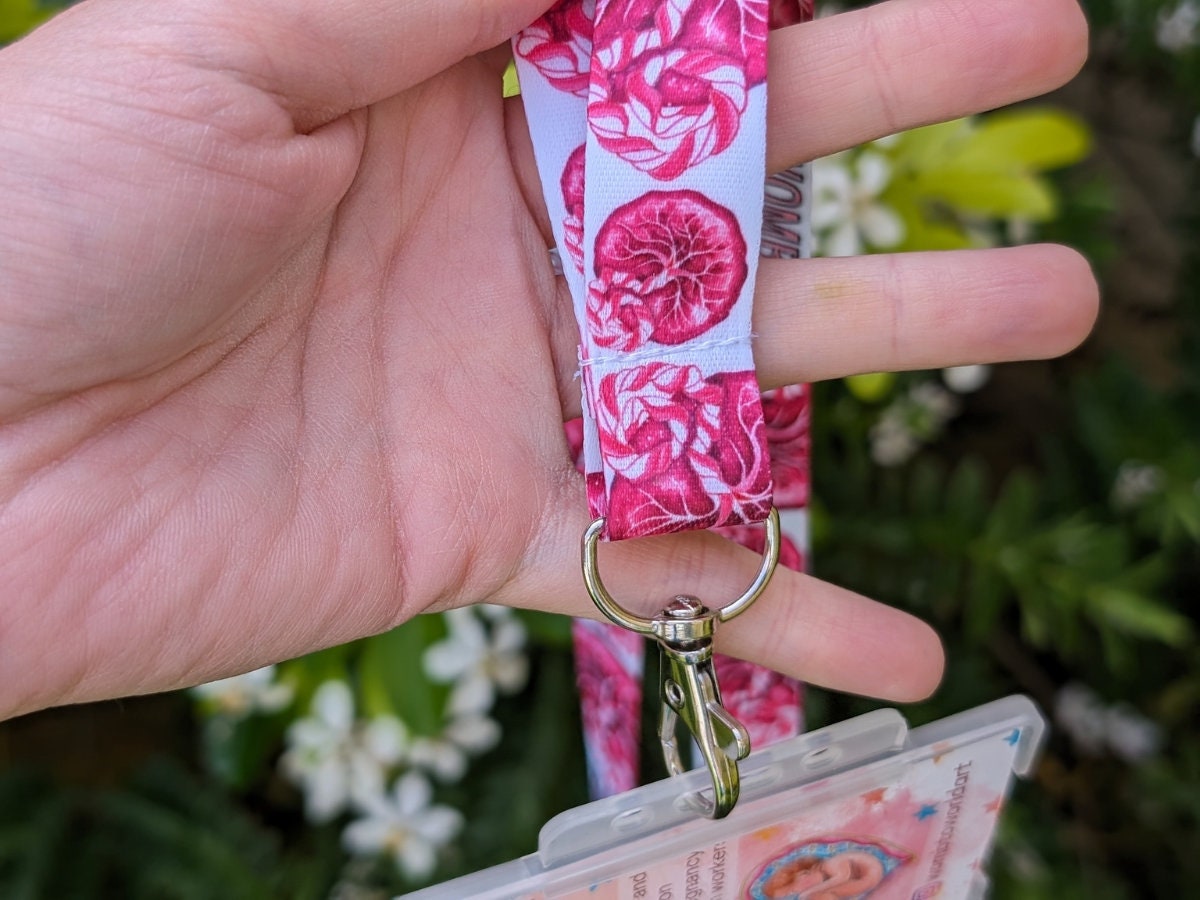 Placenta Lanyard or Key Fob | OBGYN ID Card Holder | Placenta Art | Labor and Delivery Nurse Lanyard | Student Midwife ID Card | Doula
