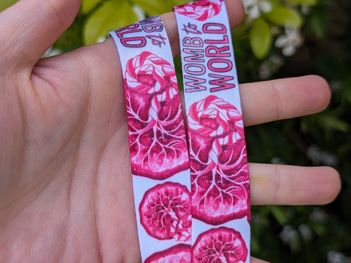 Placenta Lanyard or Key Fob | OBGYN ID Card Holder | Placenta Art | Labor and Delivery Nurse Lanyard | Student Midwife ID Card | Doula
