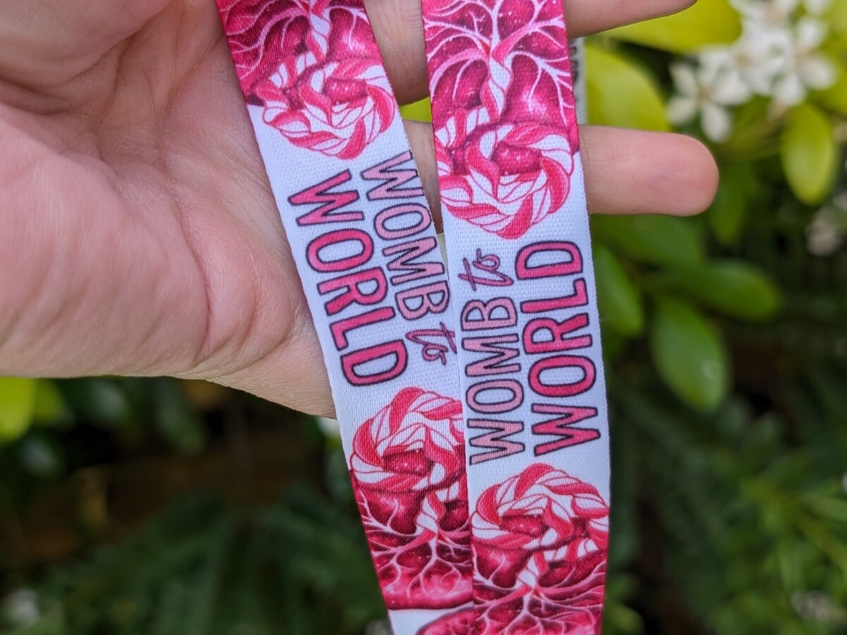 Placenta Lanyard or Key Fob | OBGYN ID Card Holder | Placenta Art | Labor and Delivery Nurse Lanyard | Student Midwife ID Card | Doula