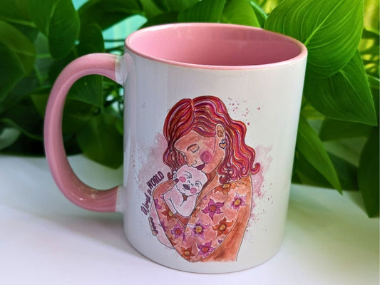 Newborn Baby and Mother Mug | Birth Art | Doula Gift | Midwife | Pregnancy Mug | Birthworker | Mother's Day