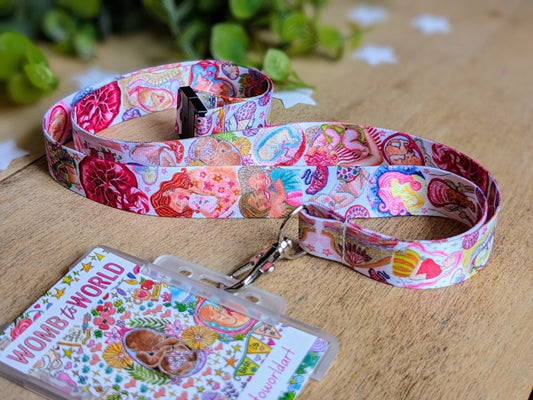 Pregnancy Art Lanyard ID Card Holder for Midwives