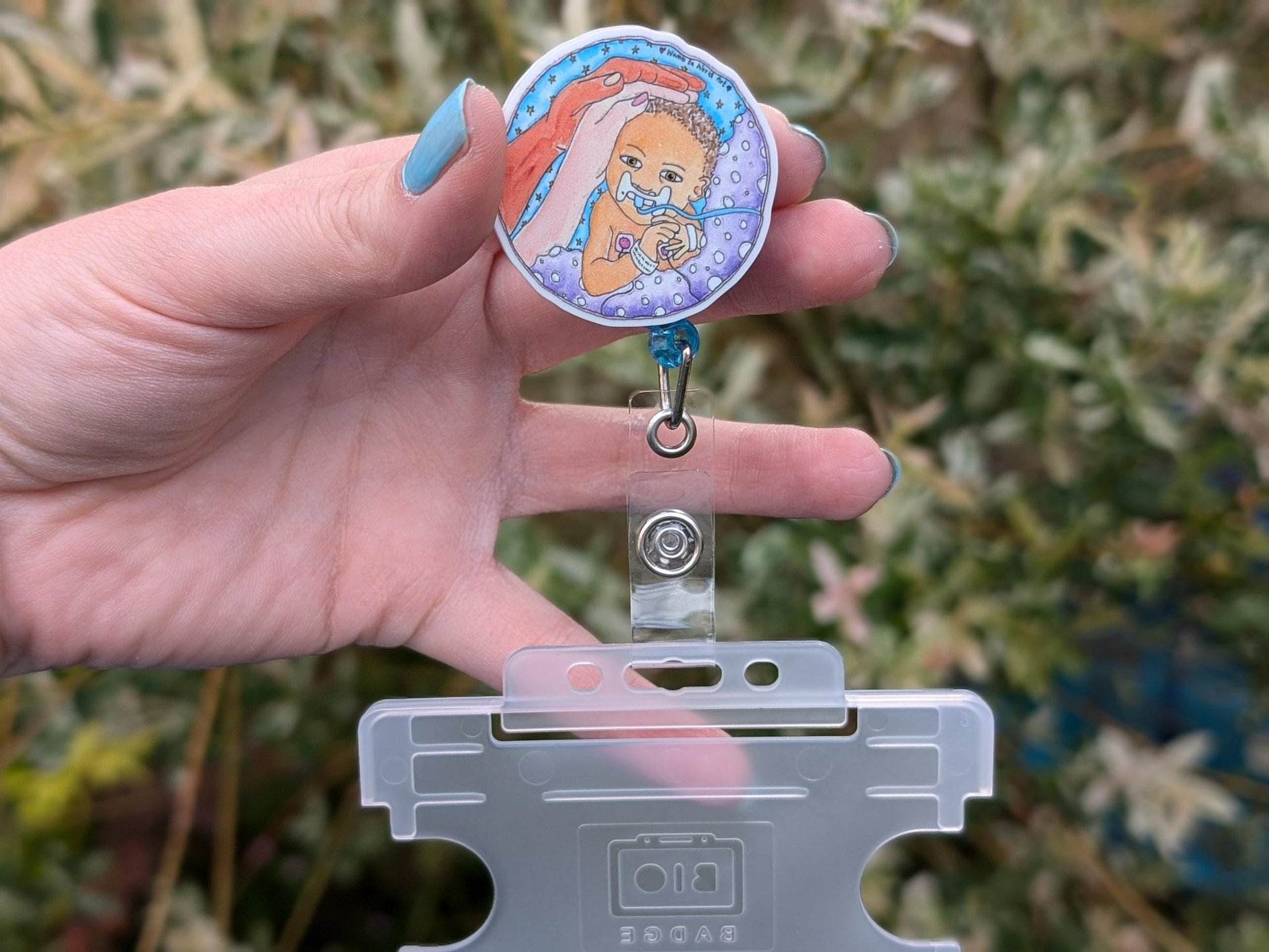 NICU Baby Art Badge Reel: Neonatal Nurse ID Holder