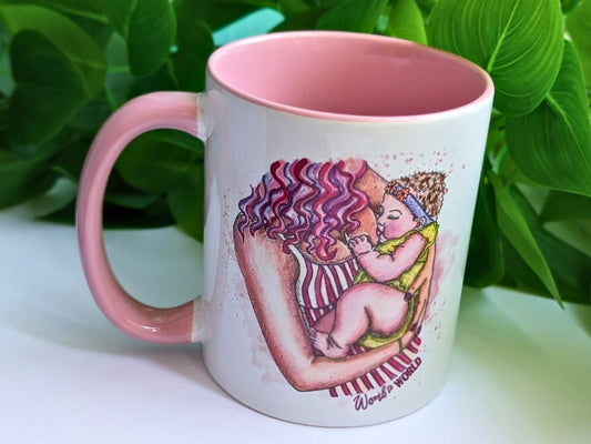 Breastfeeding Art Mug: Doula, Midwife, IBCLC Gift