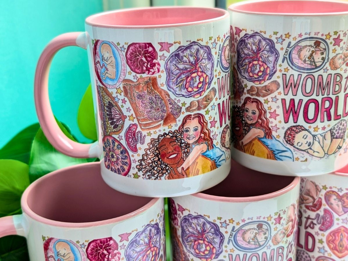 Womb to World Birth Art Midwife Mug
