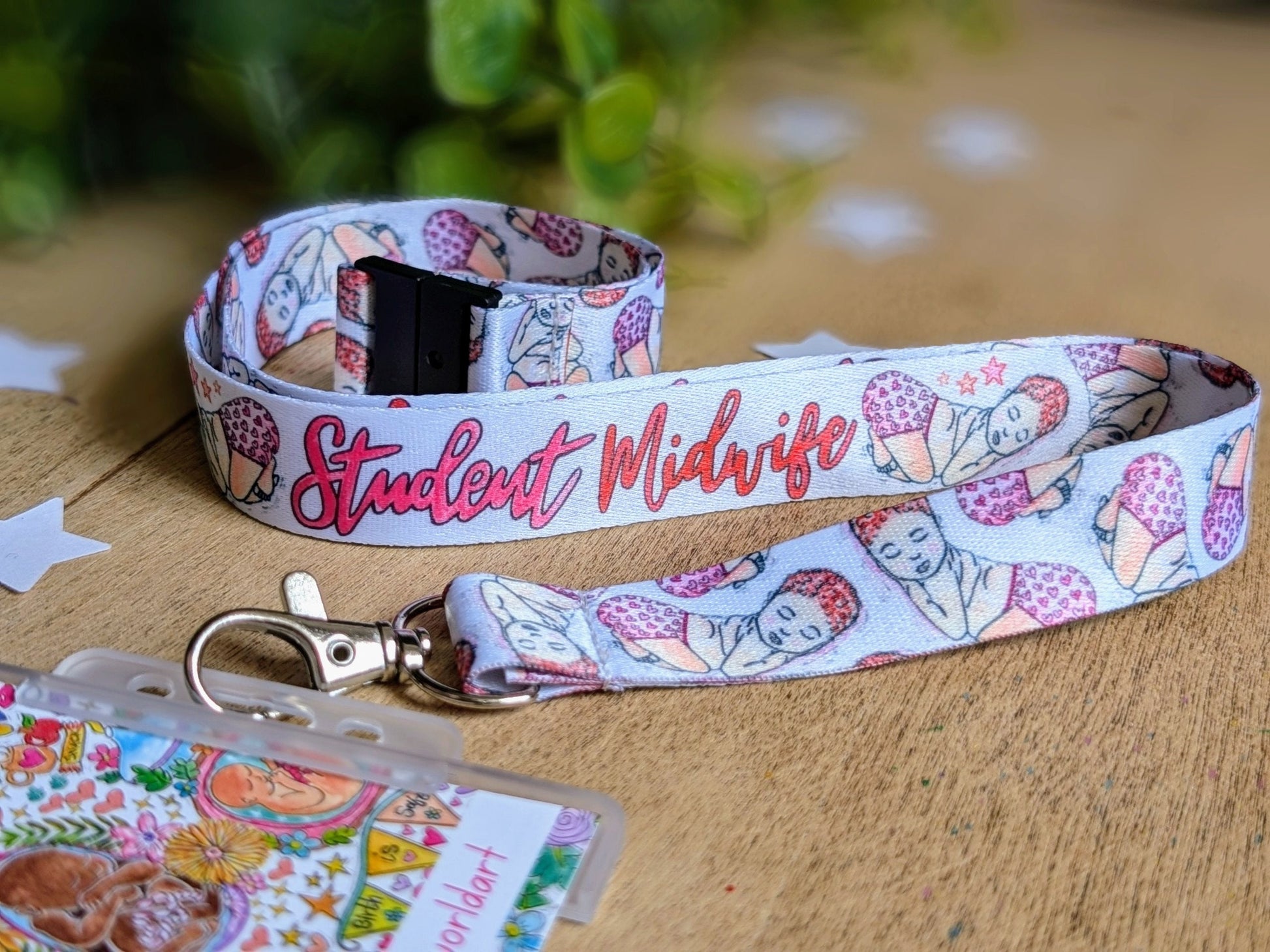 Student Midwife Lanyard Key Fob | Baby Badge ID Badge Holder | Maternity ID Card Holder | Pregnancy Badge Holder | Midwifery Student Gifts