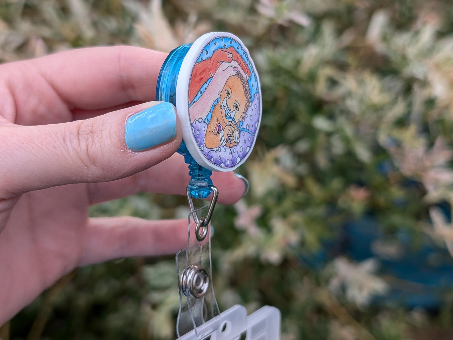 NICU Baby Art Badge Reel: Neonatal Nurse ID Holder