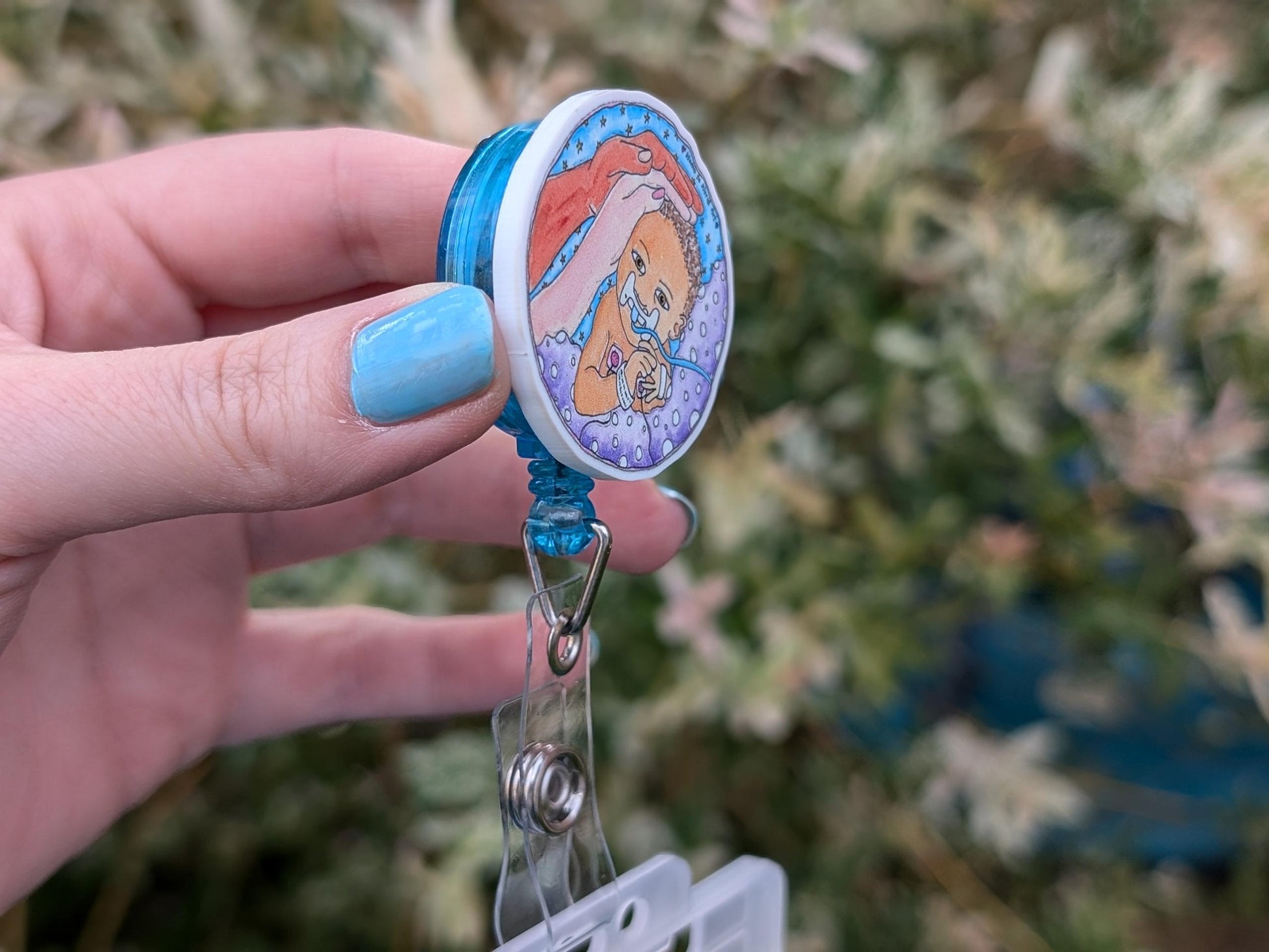 NICU Baby Art Badge Reel: Neonatal Nurse ID Holder