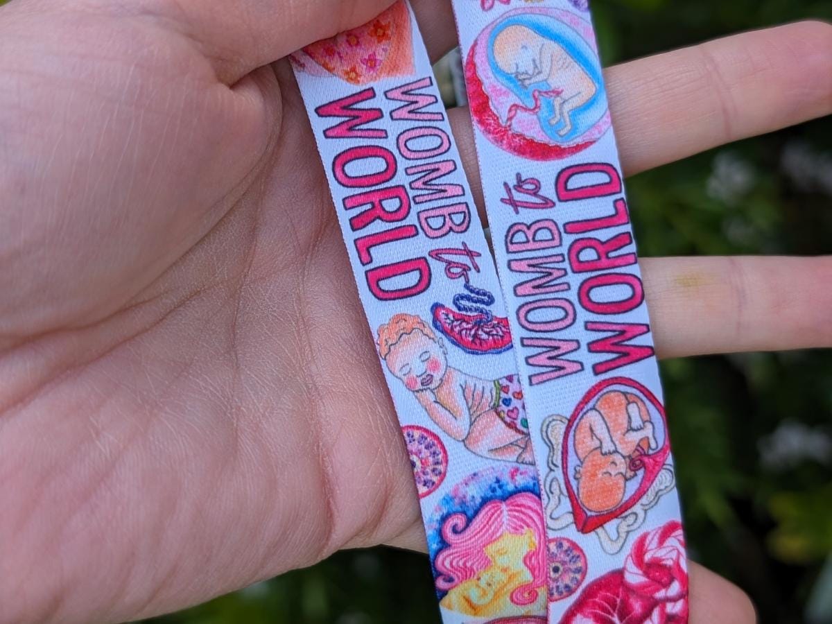 Midwife Lanyard Key Fob | OB/GYN Lanyard | Birth Art Maternity Nurse ID Card Holder | L&D Nurse | Student Midwife Badge Holder
