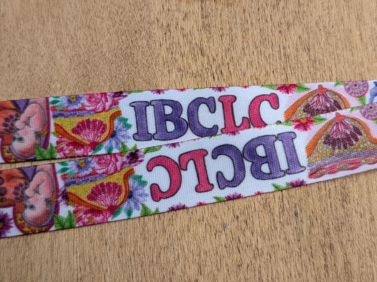 IBCLC Lanyard: Breastfeeding Art ID Card Holder, Lactation Consultant Gift