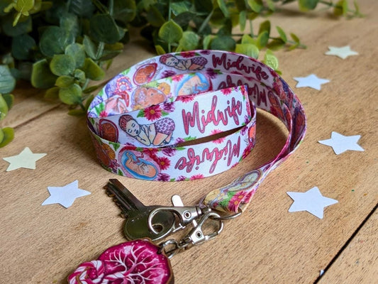 Midwife birth art lanyard by Womb to World Art