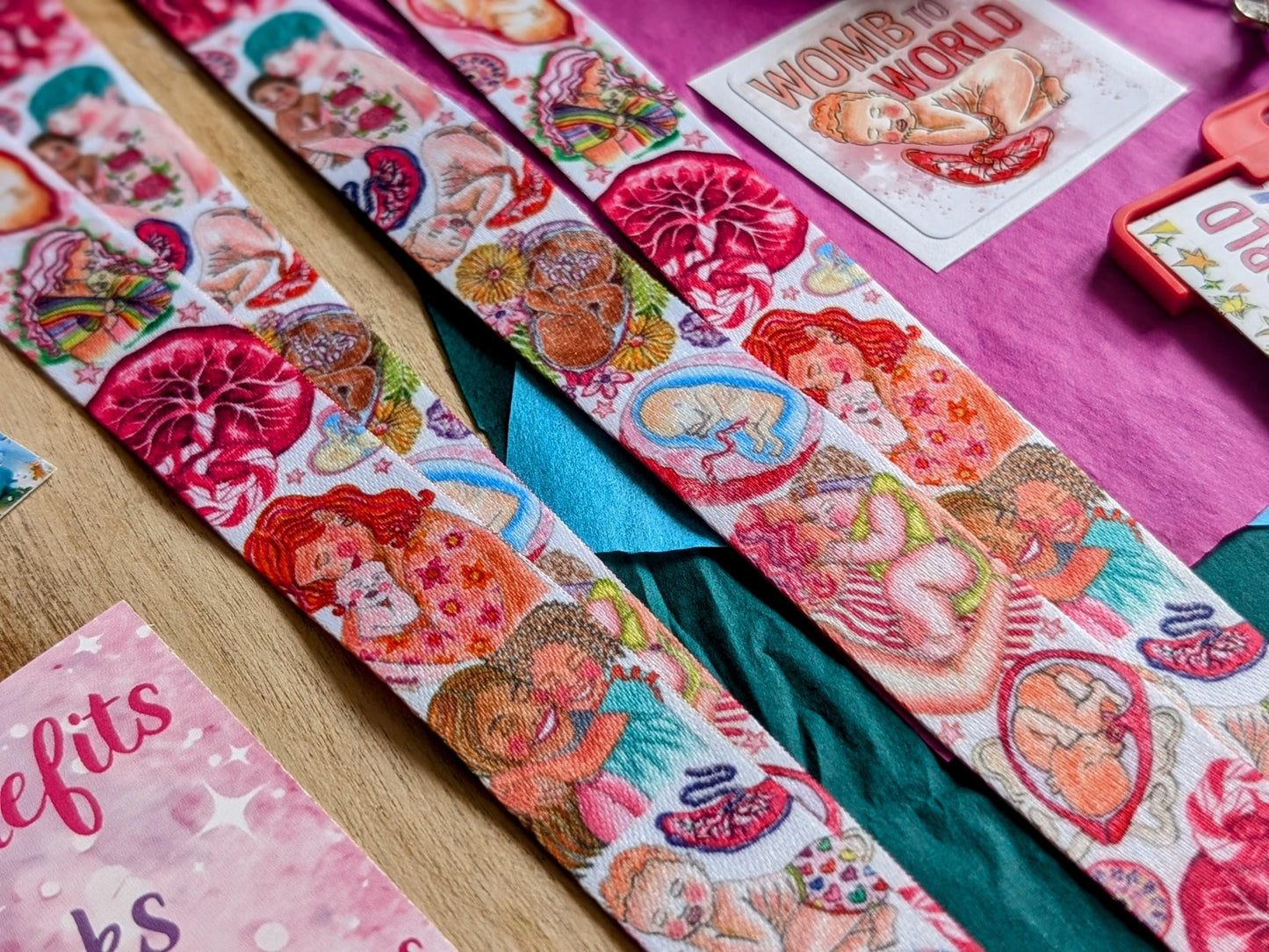Pregnancy Art Lanyard ID Card Holder for Midwives