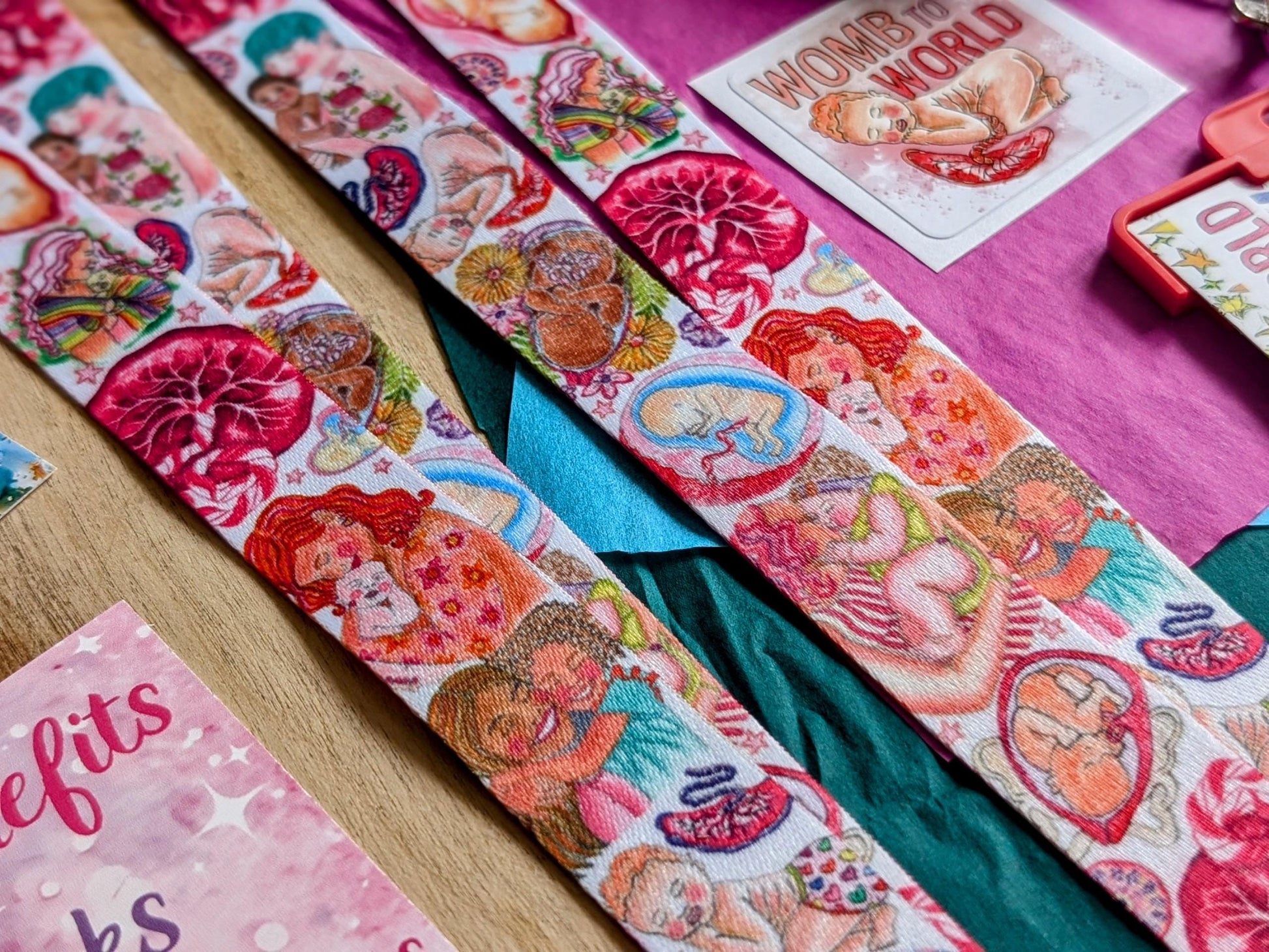 Pregnancy Art Lanyard ID Card Holder for Midwives