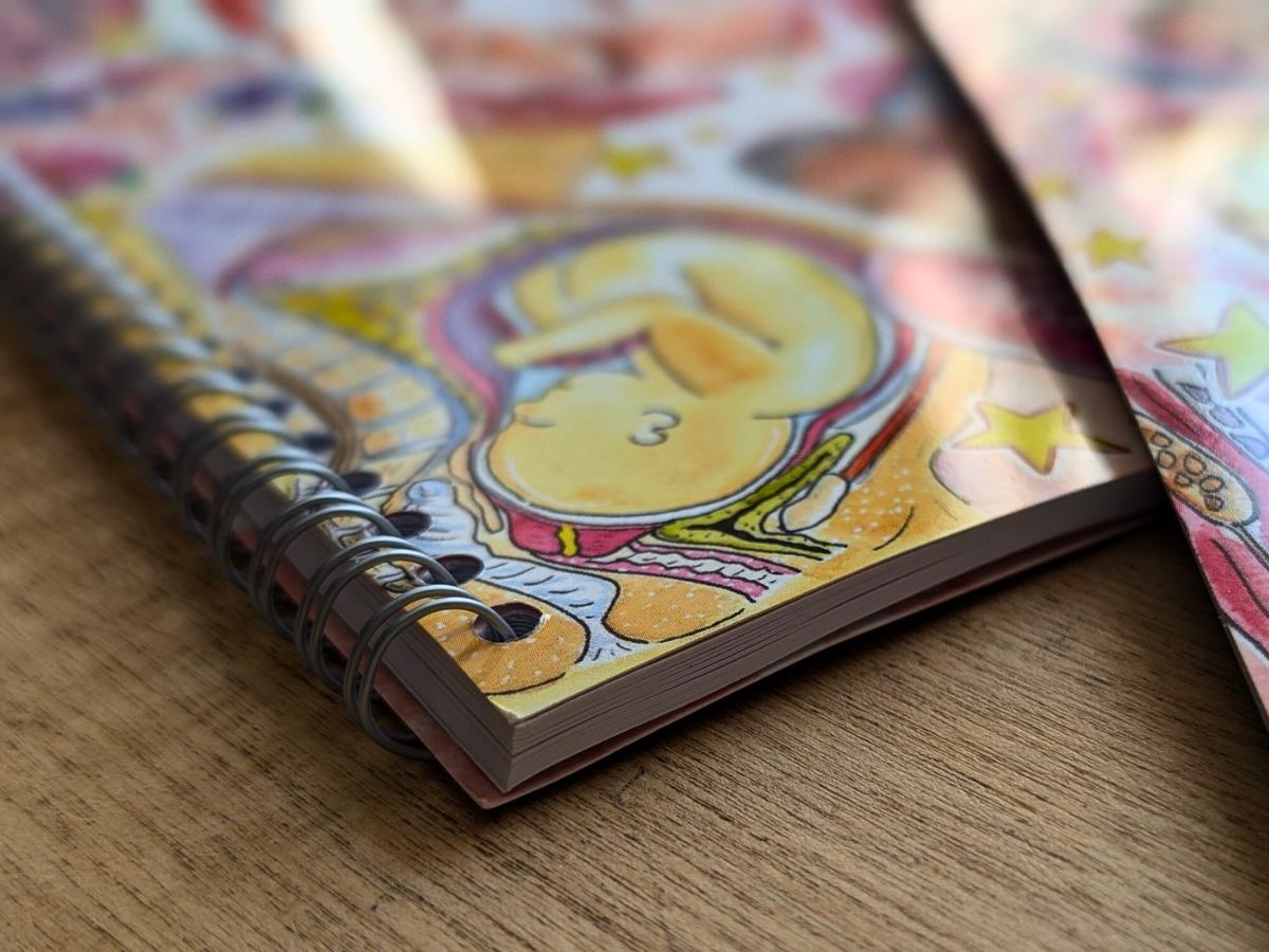 A4 Student Midwife Notebook Lined | Midwifery Notepad | Pregnancy Art | Midwife to Be Stationery Pens