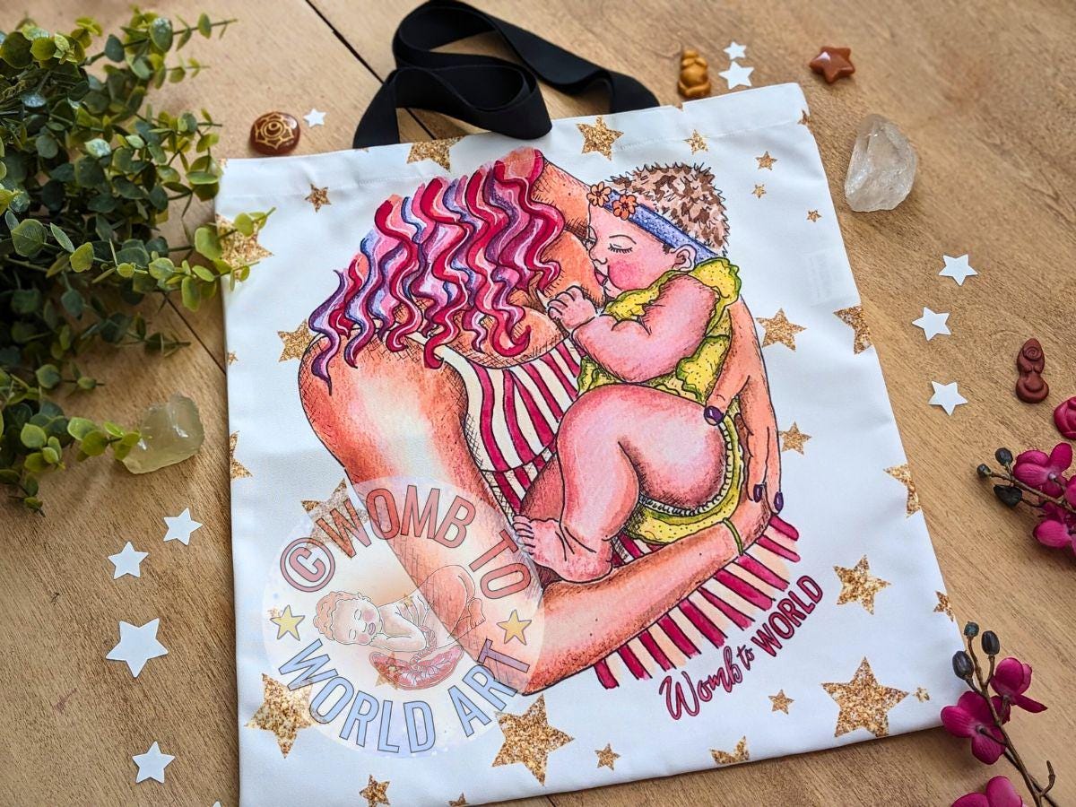 Breastfeeding Art Bag | Breast Anatomy | Postnatal Doula Bag | IBCLC Lactation Consultant Gift | Breastfeeding Peer Supporter