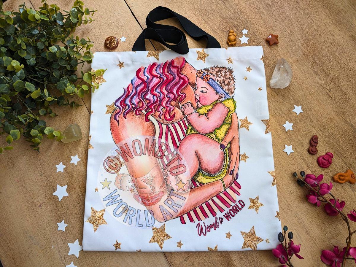 Breastfeeding Art Bag | Breast Anatomy | Postnatal Doula Bag | IBCLC Lactation Consultant Gift | Breastfeeding Peer Supporter