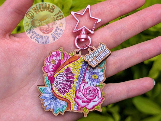 Lactation Consultant Breast Keyring | IBCLC Day Gift Ideas | Breastfeeding Peer Supporter | Midwife Key chain | Anatomy Art Gifts