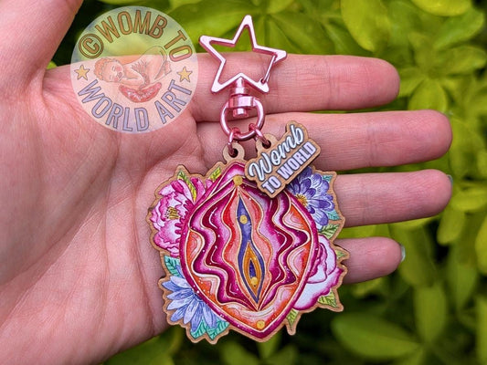 Yoni Art Keyring | Vulva Art Keychain | Womb Healing | Tantra Keyring | Divine Feminine | Motherhood Art | Bag Key Charm