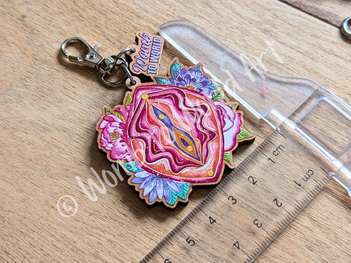 Pregnancy Lanyard Charm, Bag or Key Fob Charm | Wooden Birth Art Pendants | Breastfeeding | Student Midwife Gifts | OBGYN Present