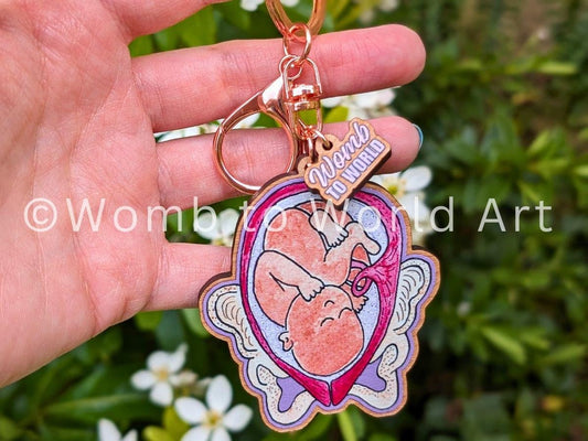Baby in the Womb Art Keyring