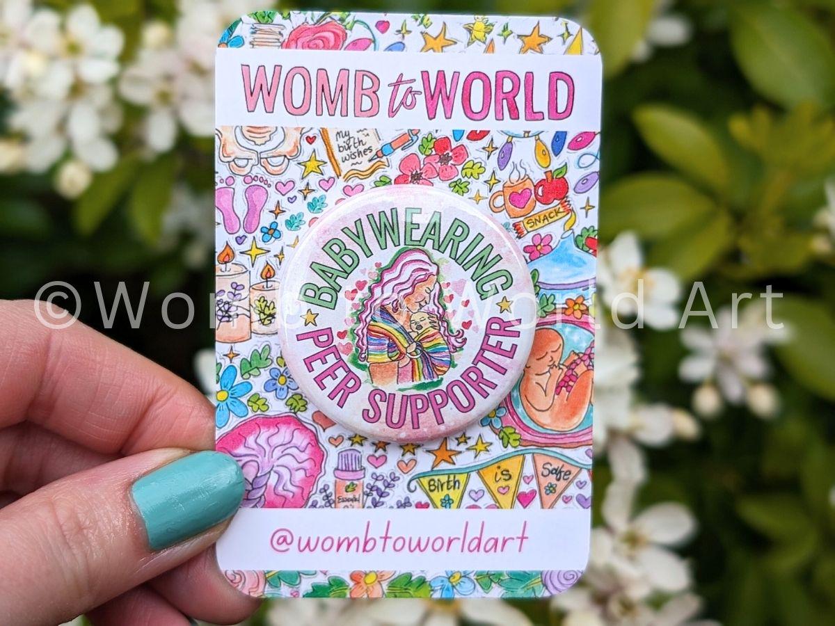 Babywearing Peer Supporter Badge: Metal Button Pin, Consultant Gift