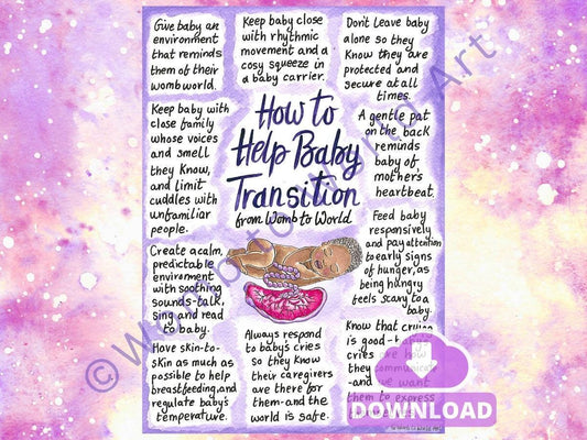 Newborn Transition PDF Handout: How to Help Baby, Doula Download Tools (PDF Download)