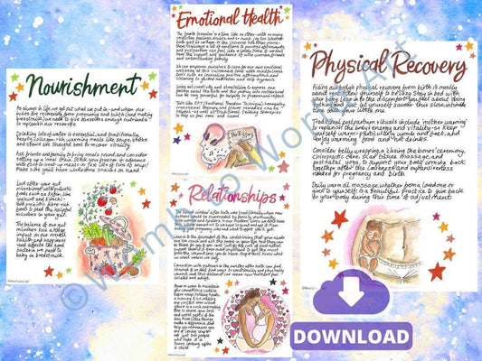 Holistic Postpartum Plan PDF Handouts | Download Doula Materials for Antenatal Education | Postnatal Doula | Fourth Trimester
