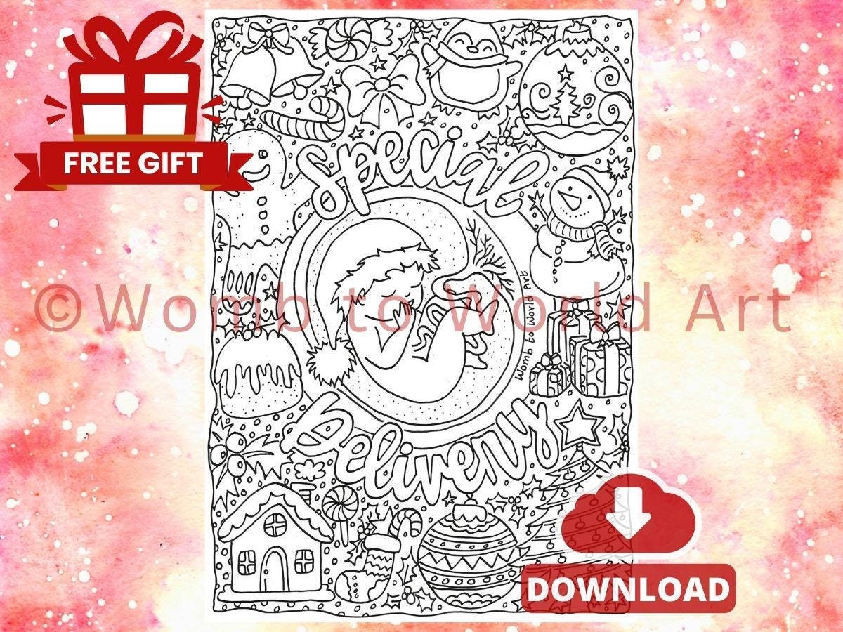 FREE Christmas Pregnancy Colouring Page PDF