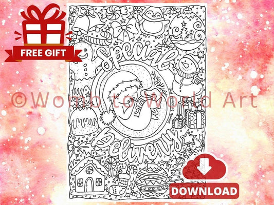 FREE Christmas Pregnancy Colouring Page PDF