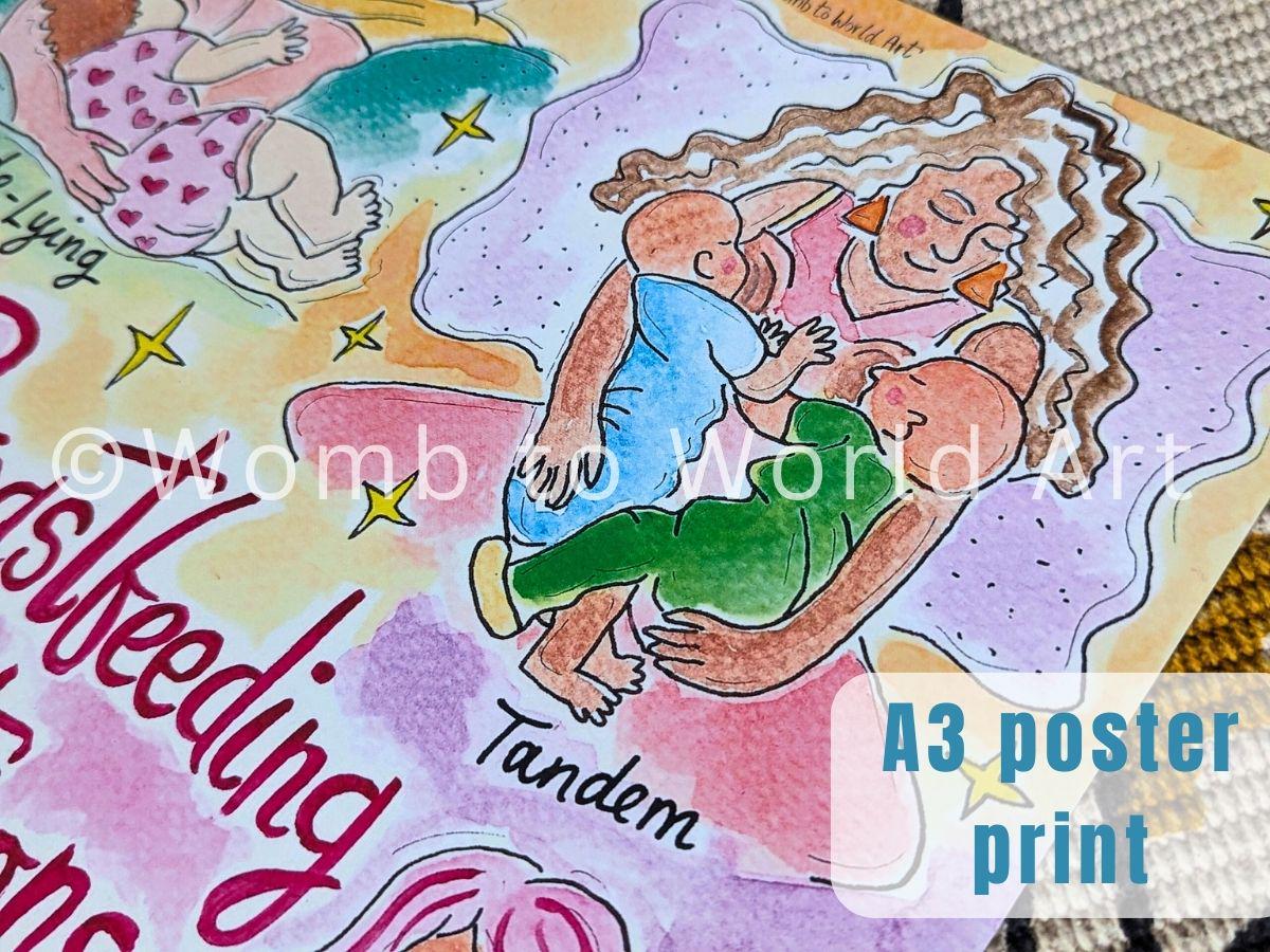 Breastfeeding Positions A3 250gsm Poster Print