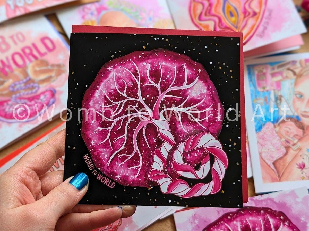 Placenta Art Midwife Card