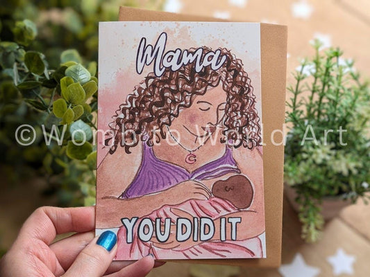 Breastfeeding Congratulations Card: Postpartum Watercolor Art