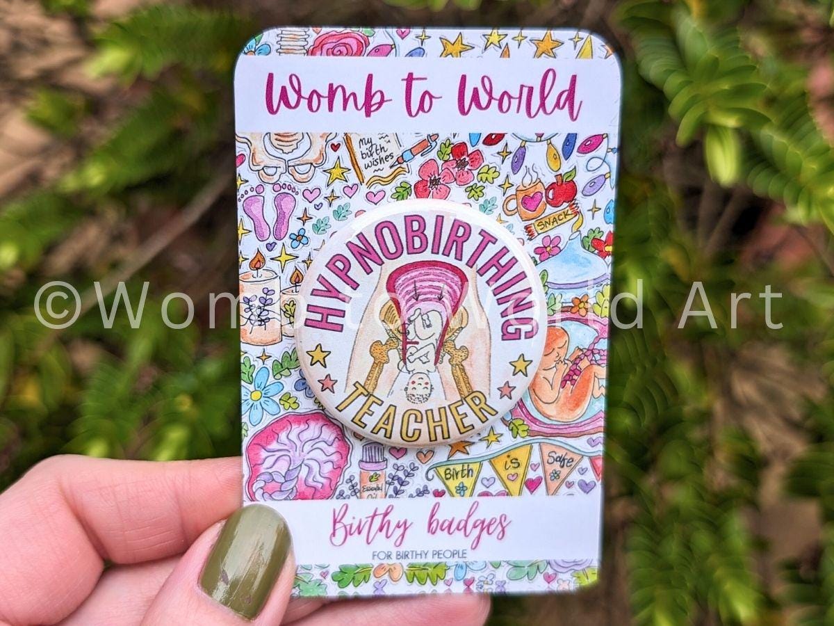 Hypnobirthing Teacher Badge: Metal Button Pin