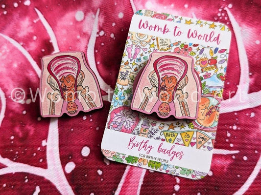 Student Midwife Pin Badge | Hypnobirthing Pin Badge | OBGYN Antenatal Teacher Thank You Gift | Midwife Lanyard Pin | Baby in the Womb