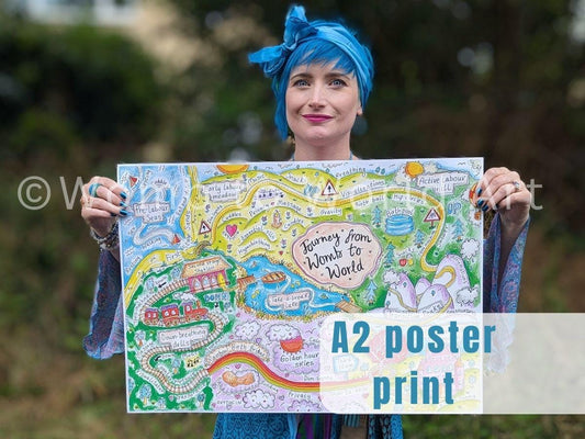 Stages of Birth Journey Map A2 Poster Print: Antenatal Education Art for Doulas and Hypnobirthing